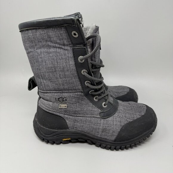 UGG Australia Adirondack Gray Canvas Winter Snow Boots 1005589